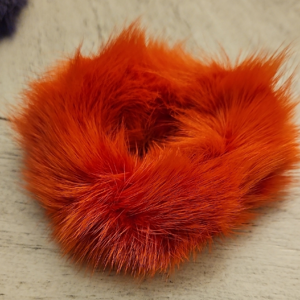 Fluffy Orange Fur Hair Scrunchie